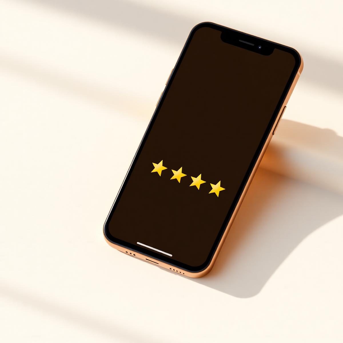 Smartphone showing the star rating screen